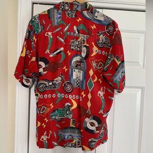 Harley Davidson Tori Richard Hawaiian Vintage Shirt - L - Flaws